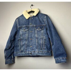 BDG Urban Outfitters Women's Size Small Denim Jacket Sherpa Lined Blue NWT